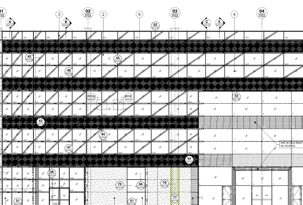 Façade Curtainwall CAD Drafting Services